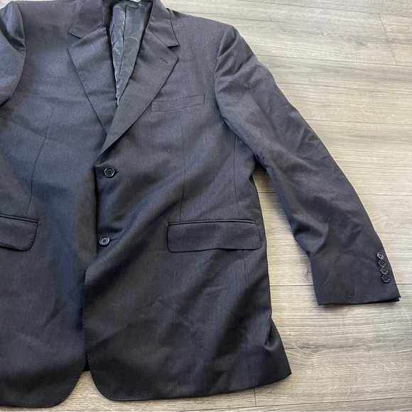 Canali Mens Charcoal Black 100% Wool Blazer Made in Italy Size 40L - Picture 2 of 9